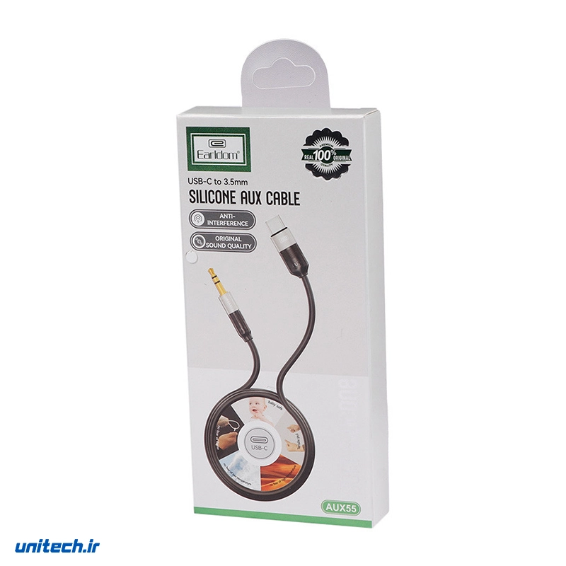 کابل تبدیل TypeC به AUX ارلدام مدل ETAUX55 طول 1 متر2